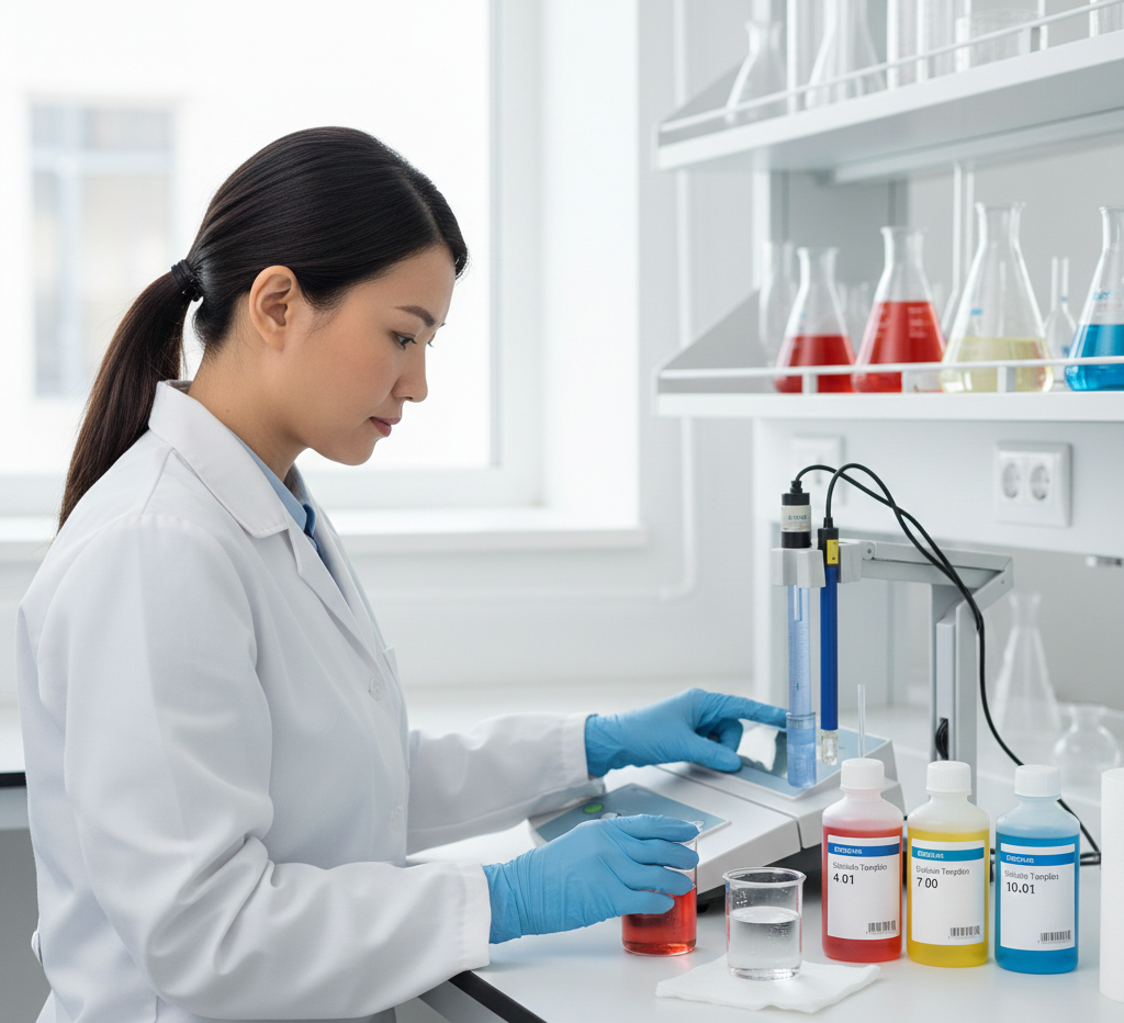 Cientista realizando calibração no BEL PHS3BW