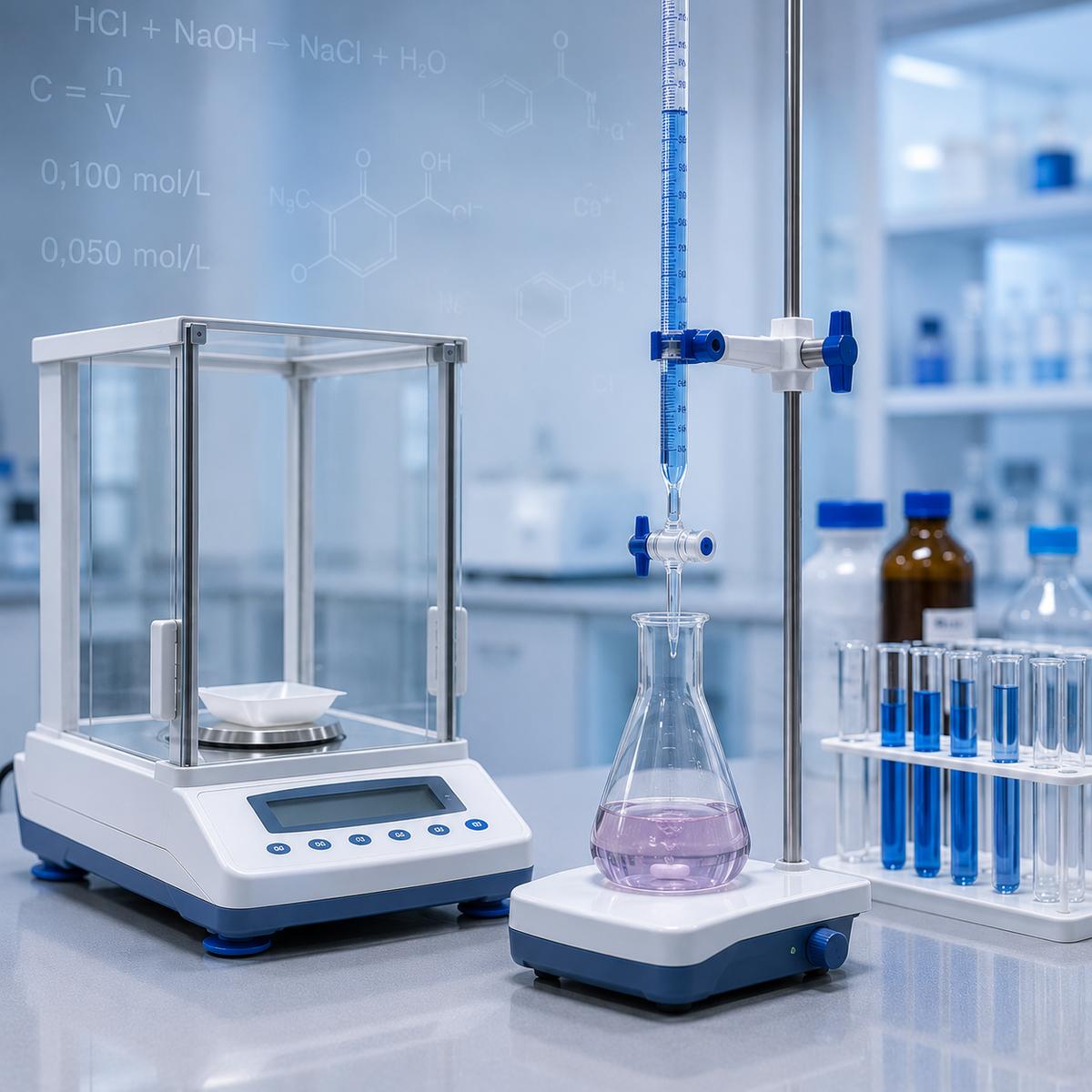 Como fazer uma titulação ácido-base em laboratório: técnica, cálculos e erros comuns